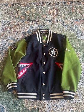 BASEBALL LIFESTYLE 101 WARHAWK BOMBER JACKET IN YOUTH LG…WORN ONCE…WELL MADE!